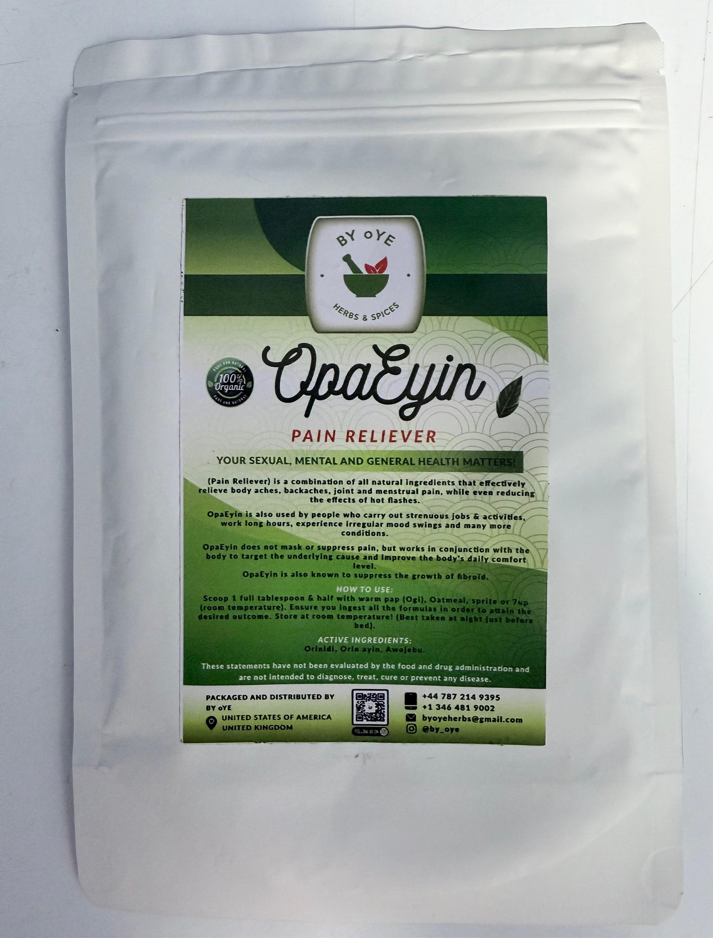 Opaeyin pain reliever